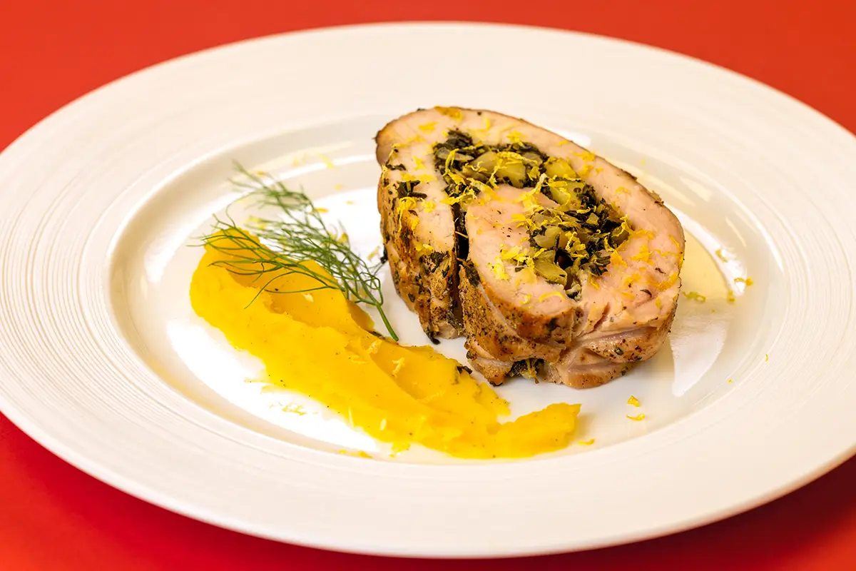 apple fennel stuffed pork