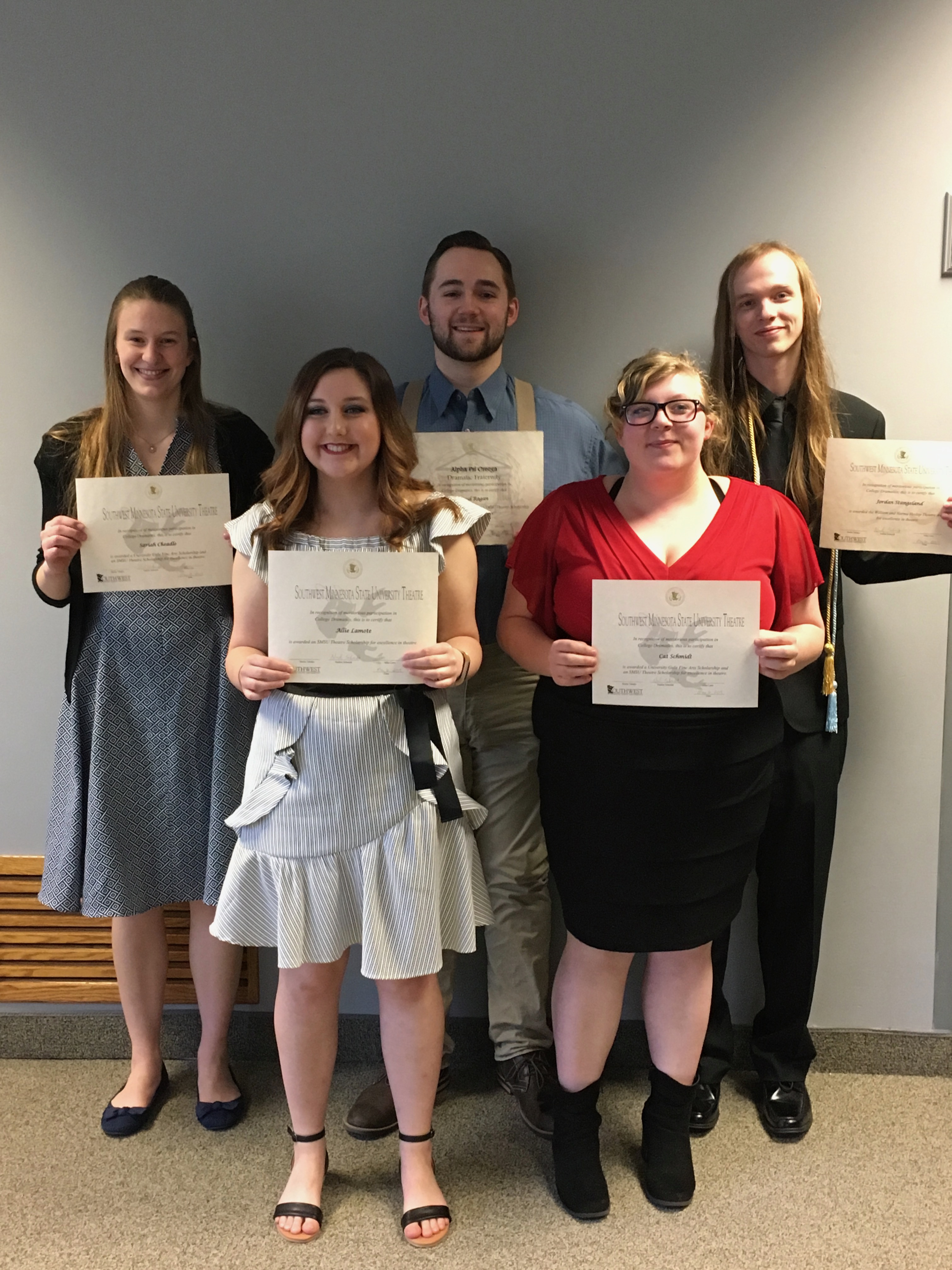 2018-2019 theatre scholarship recipients