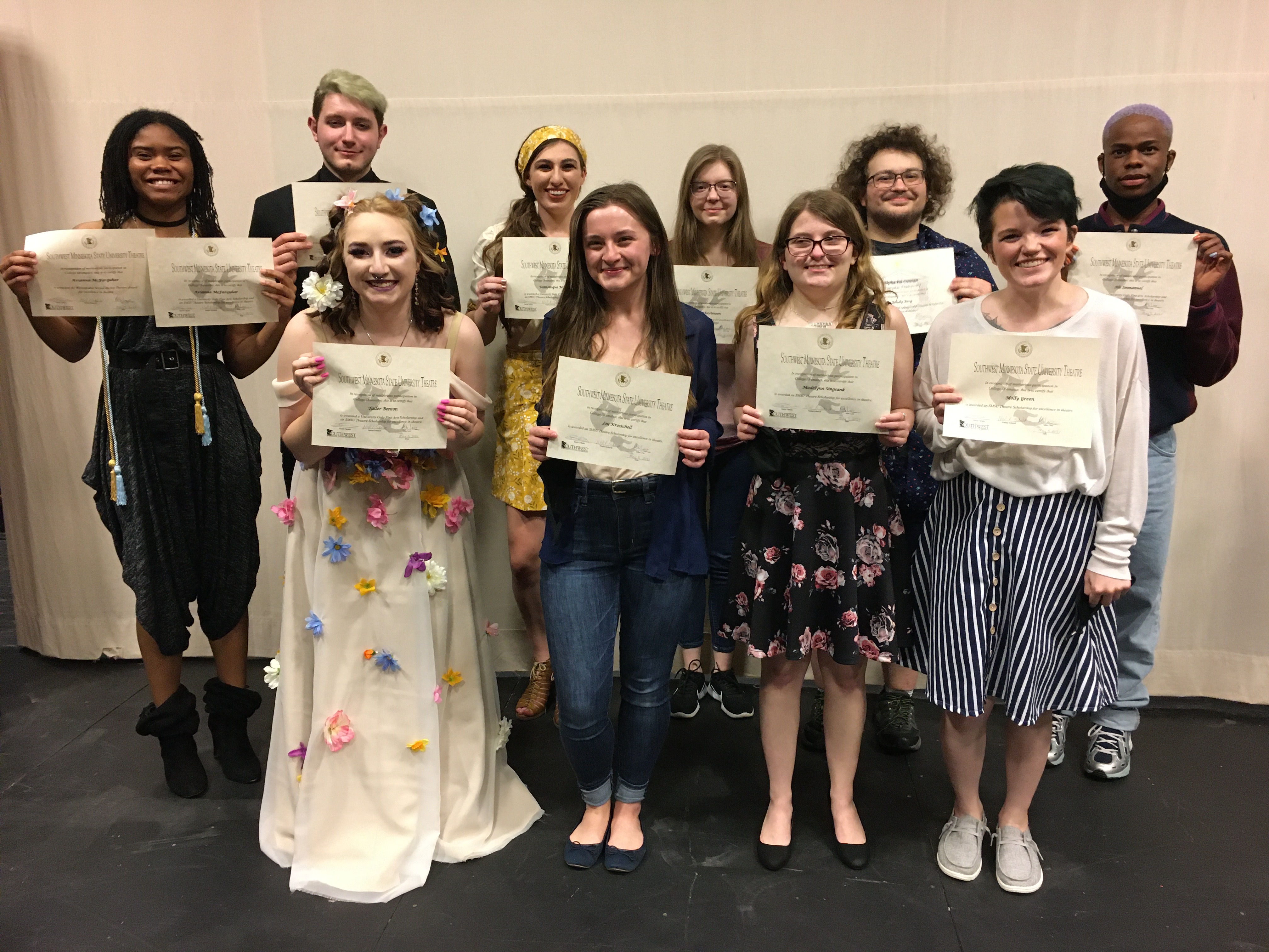 2020-2021 theatre scholarship recipients