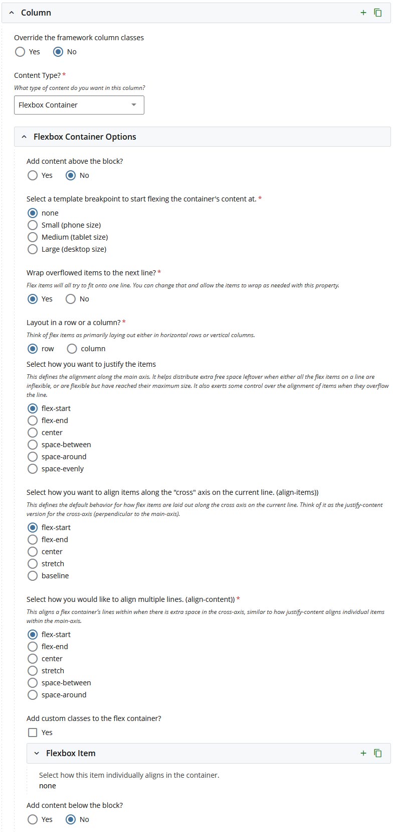 flexbox container component