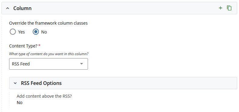 insert rss feed component