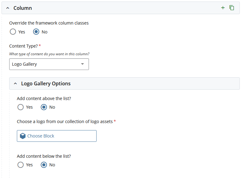 insert logo gallery component