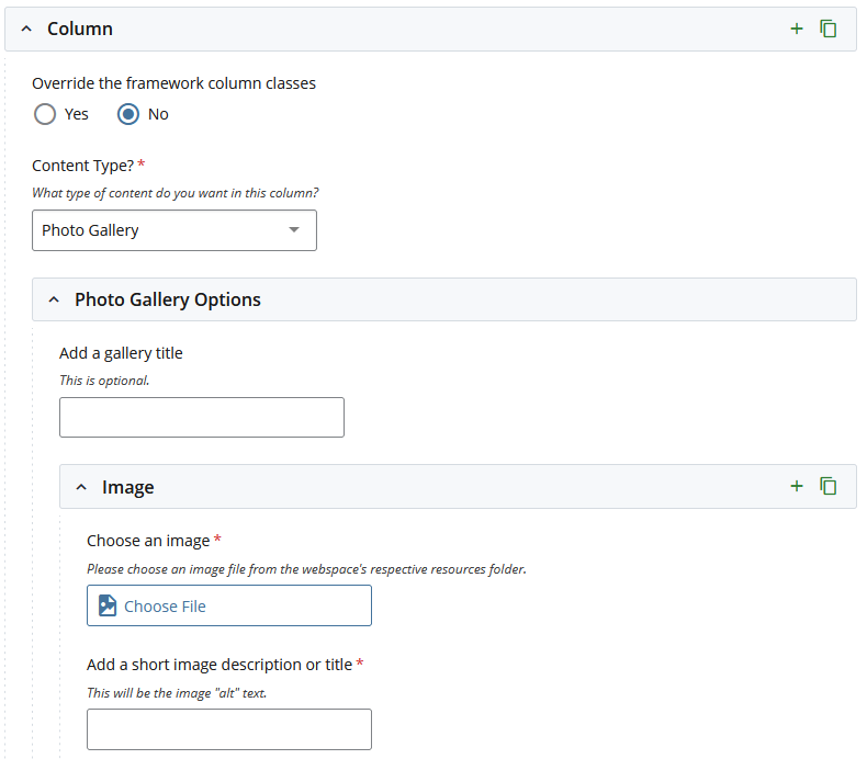photo gallery component