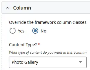 select photo gallery component