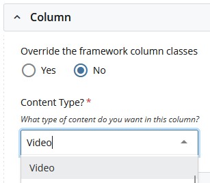 select video component