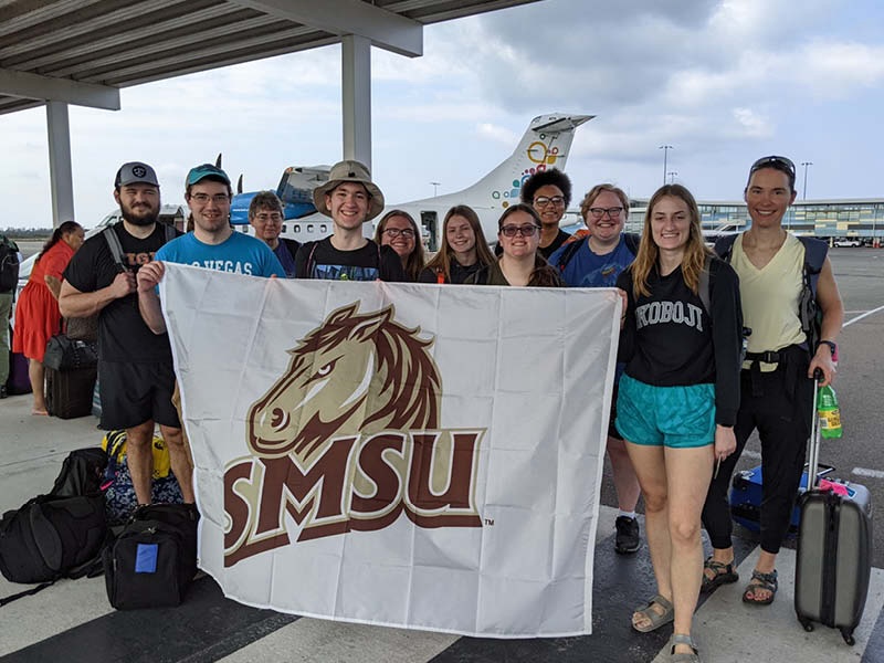 Ecology class at Bahamas airport