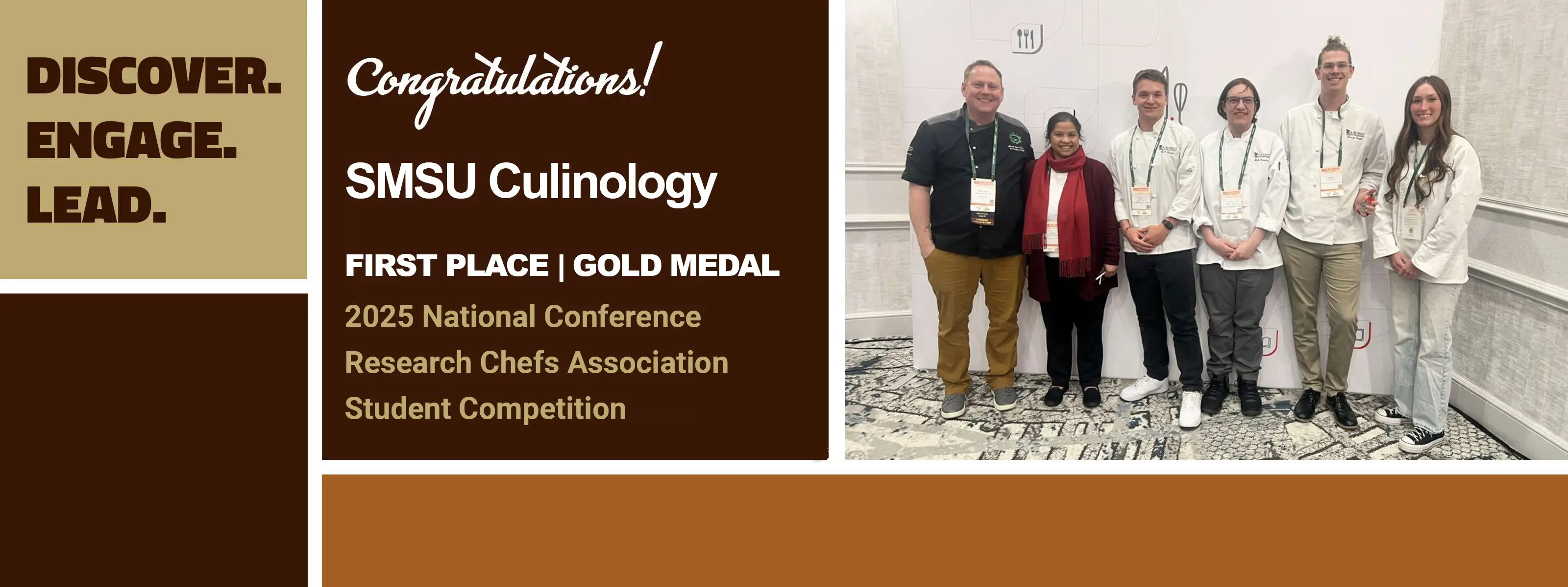 congratulations smsu culinology first place 2025 national conference research chefs association student competition