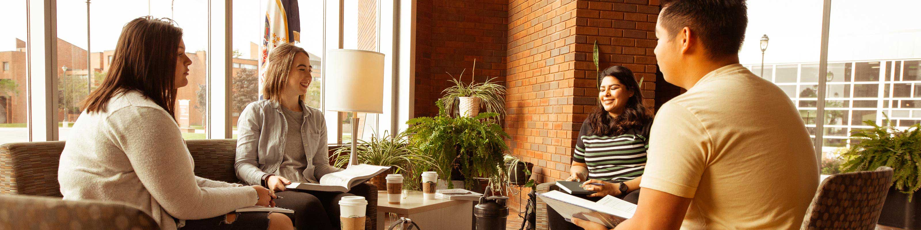 mba students meeting in founders hall