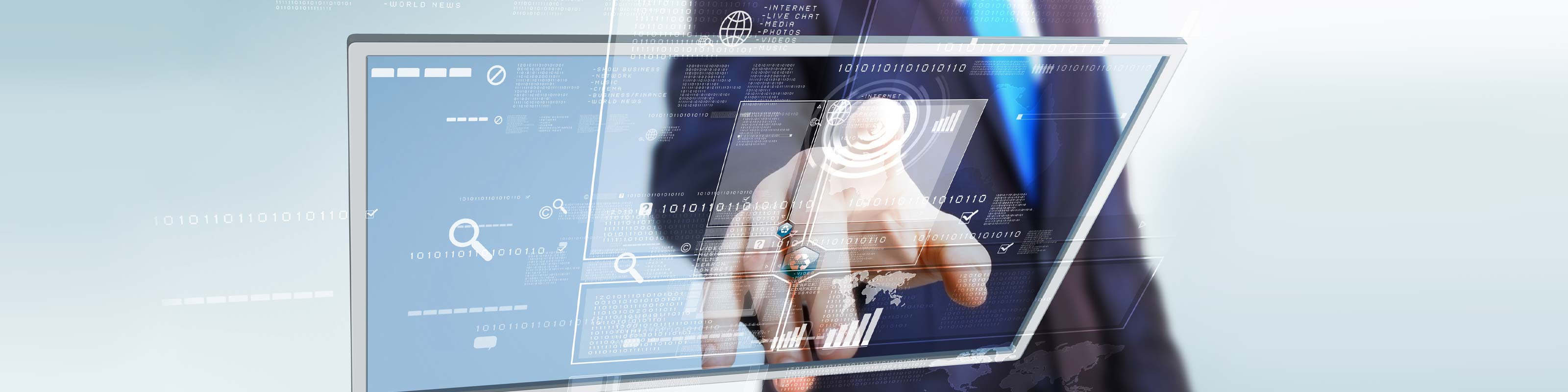 Professional using a touchscreen