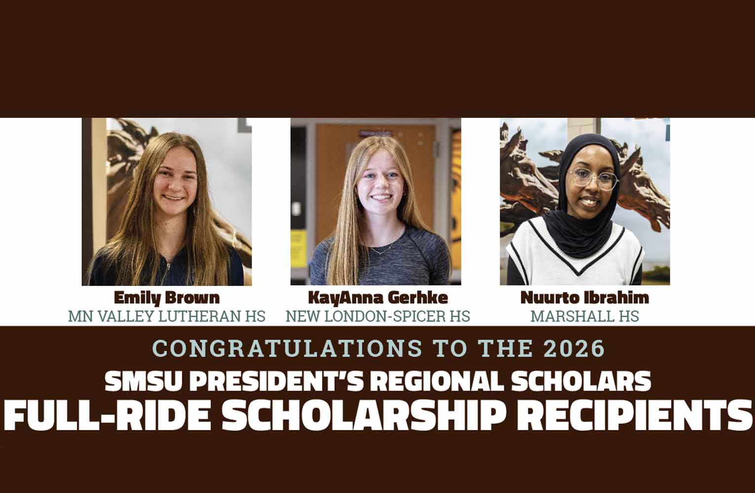 SMSU Awards Full-Rides to Three Outstanding Students  Featured Image